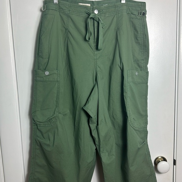 Anthropologie Pilcro Slouchy Fit Surplus Pants Green Size 31 Petite - Picture 3 of 11